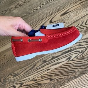 NWT Red suede Janie and Jack boat shoes size 9